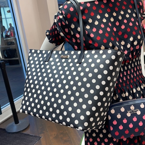KATE SPADE SHORE STREET PICTURE DOT MARGARETA ZIP TOTE BLUE MULTI K6844 NWT $299 - Picture 9 of 16